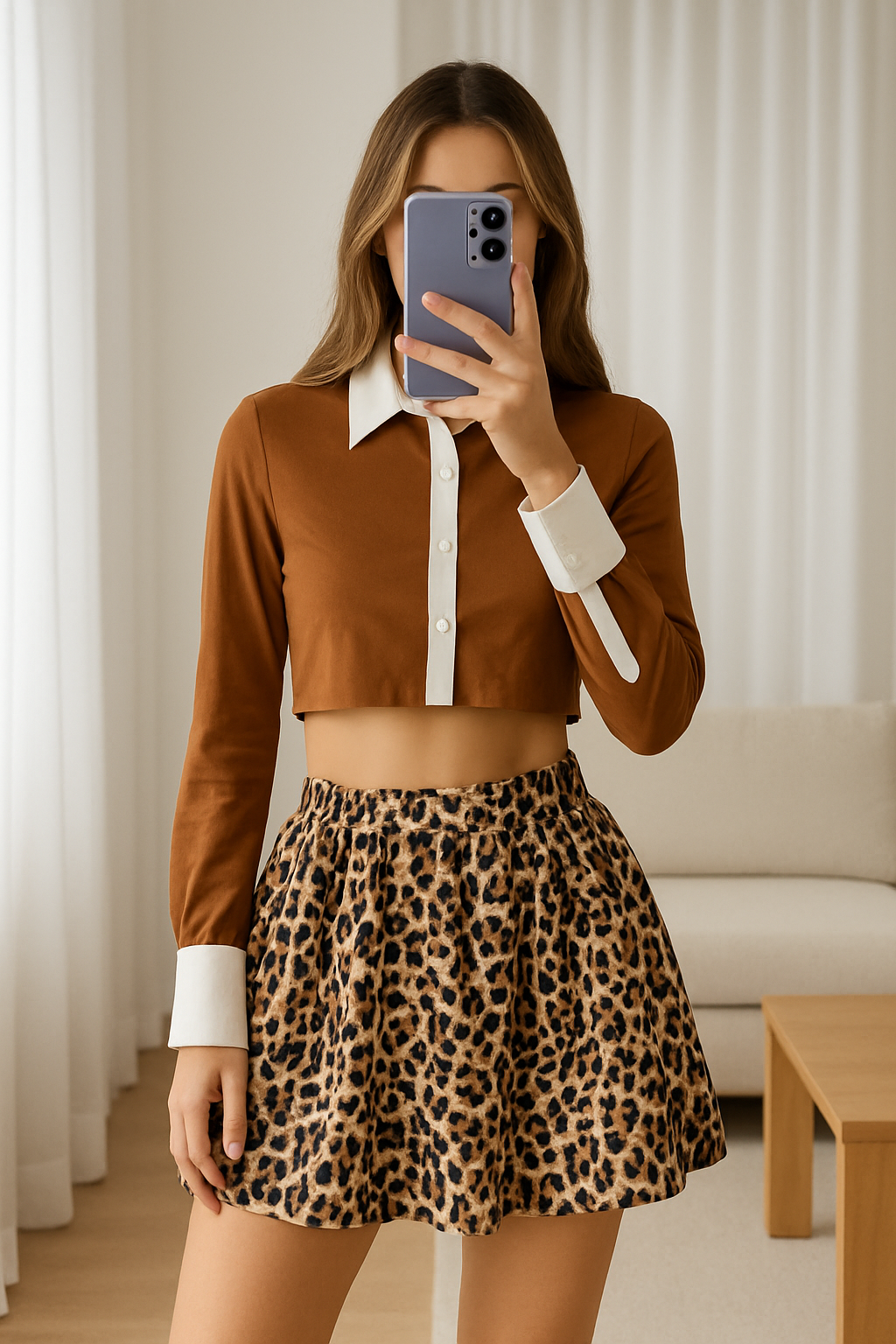 Leopard Animal Print Bubble Short Skirt