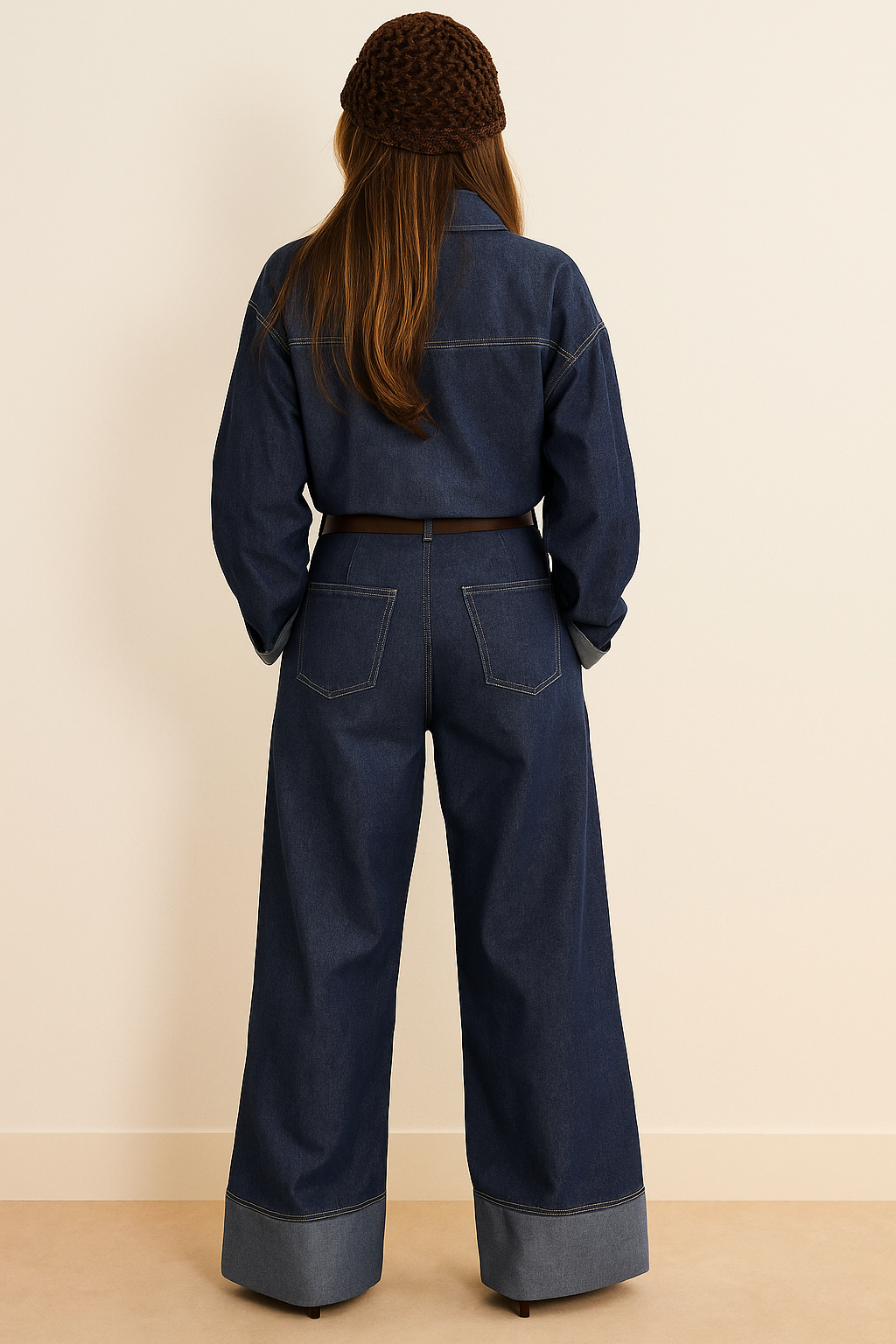 “Urban Classic” Wide Leg Denim Jumpsuit
