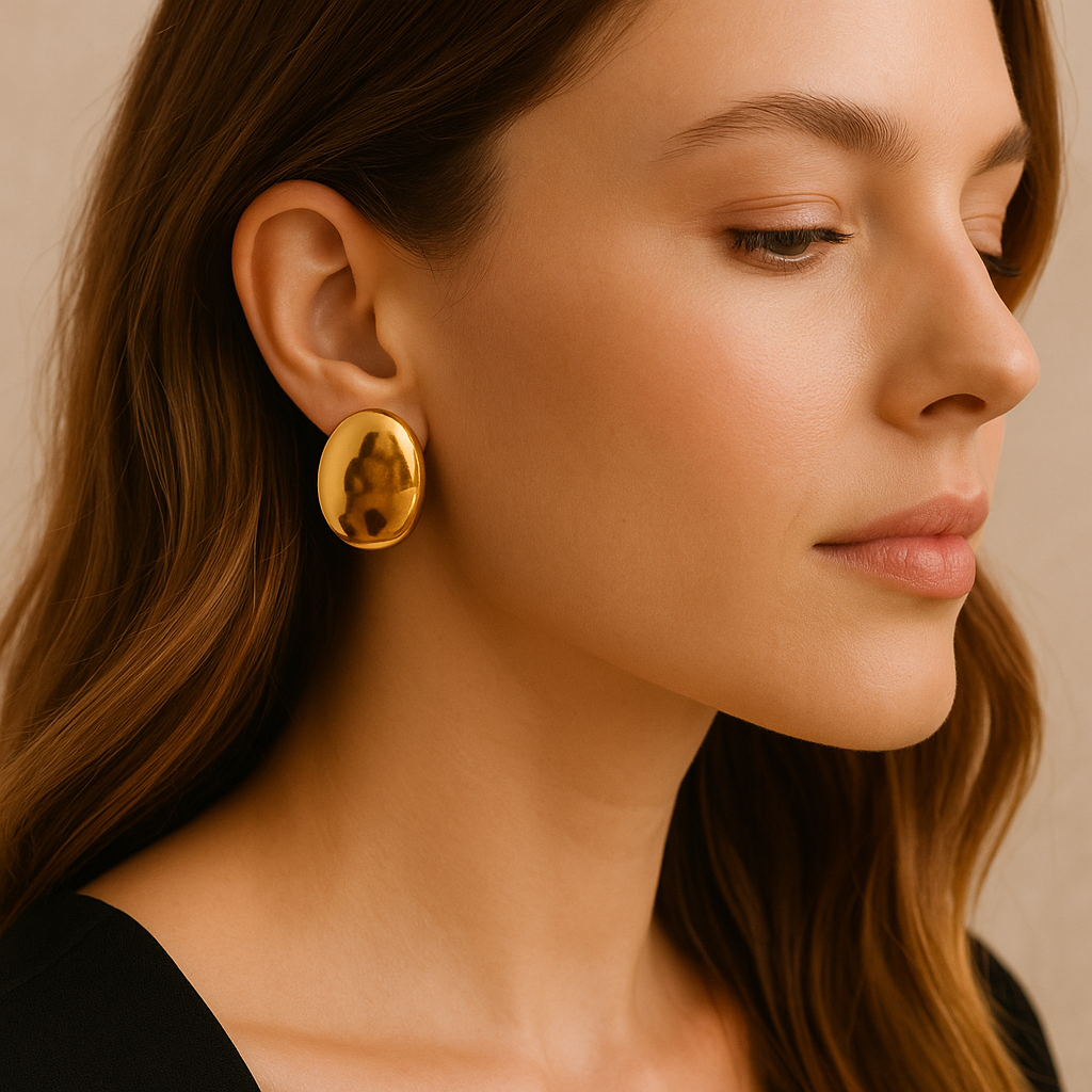 Irregular Gold Pebble-Style Shades | Modern Minimalist Earrings
