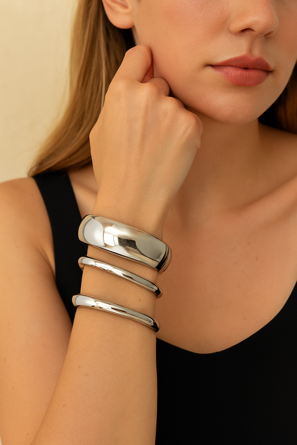 Minimalist Silver Bangle Bracelets