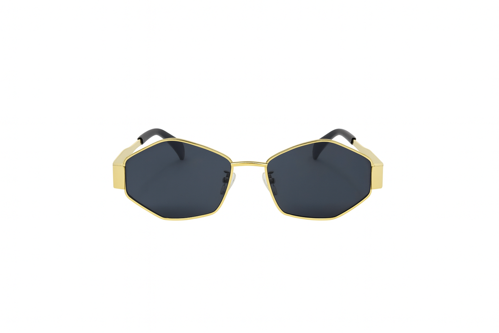 Gold Hexagonal Sunglasses