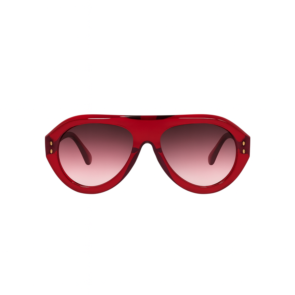 Red Oversized Sunglasses with Gradient Lenses