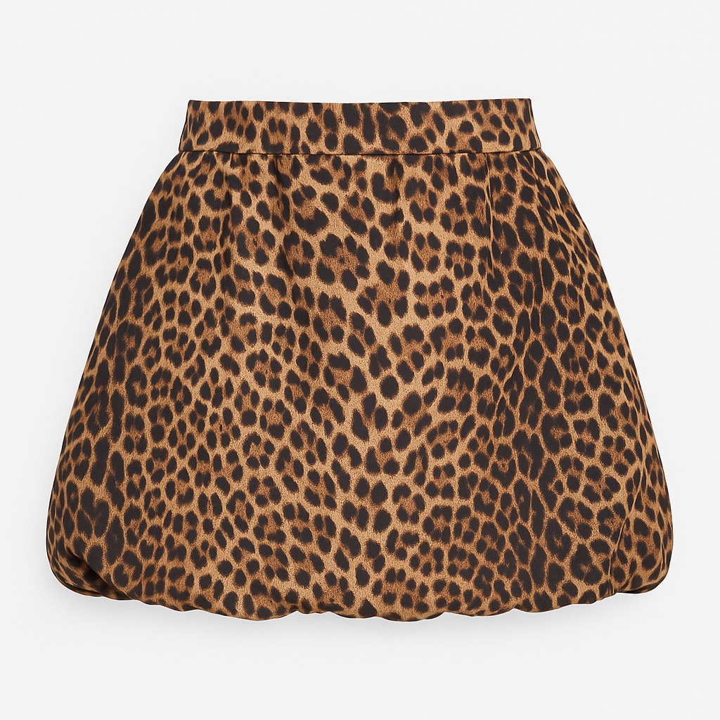 Leopard Animal Print Bubble Short Skirt