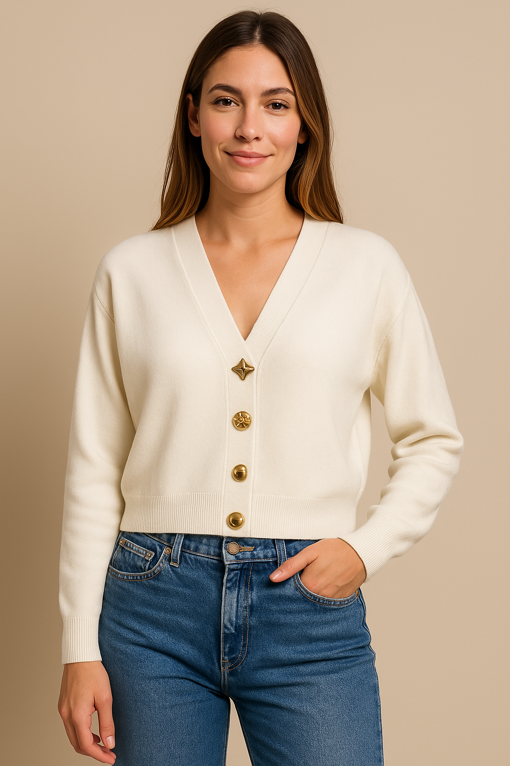 Metal Button Cardigan