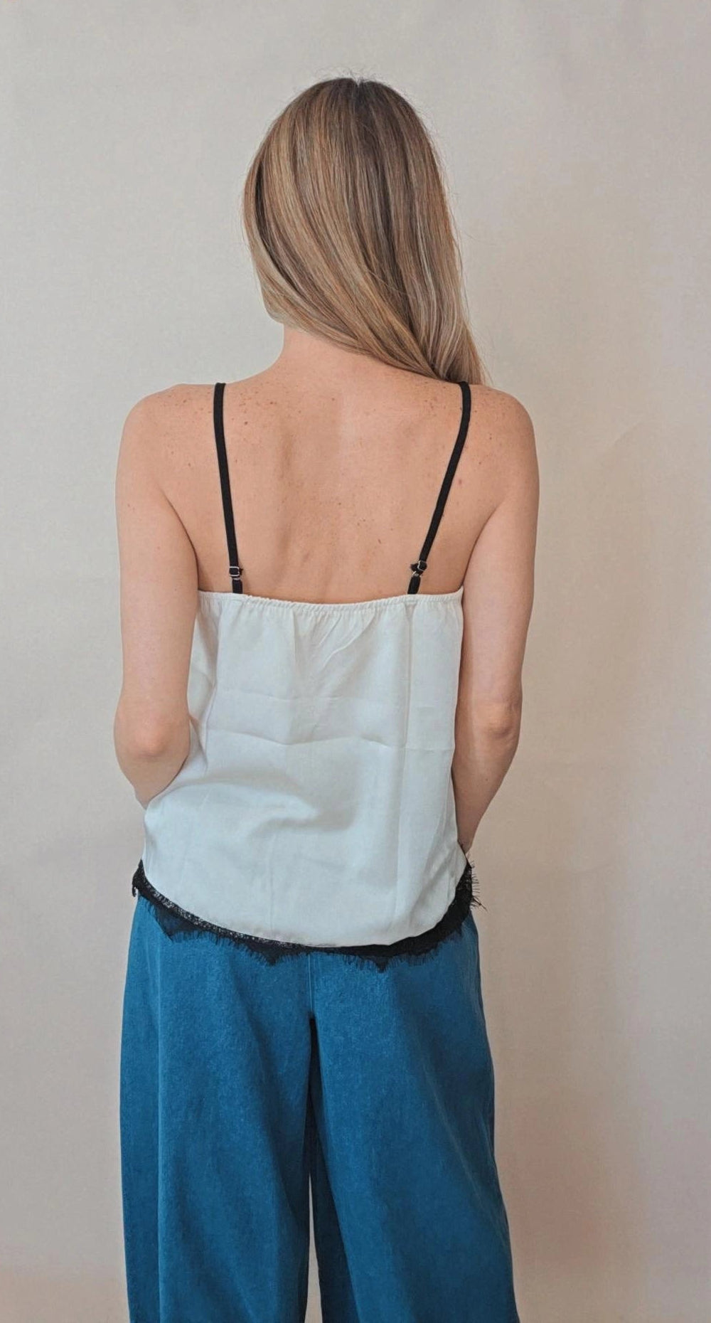 Lace Trim Deep V-neck Camisole