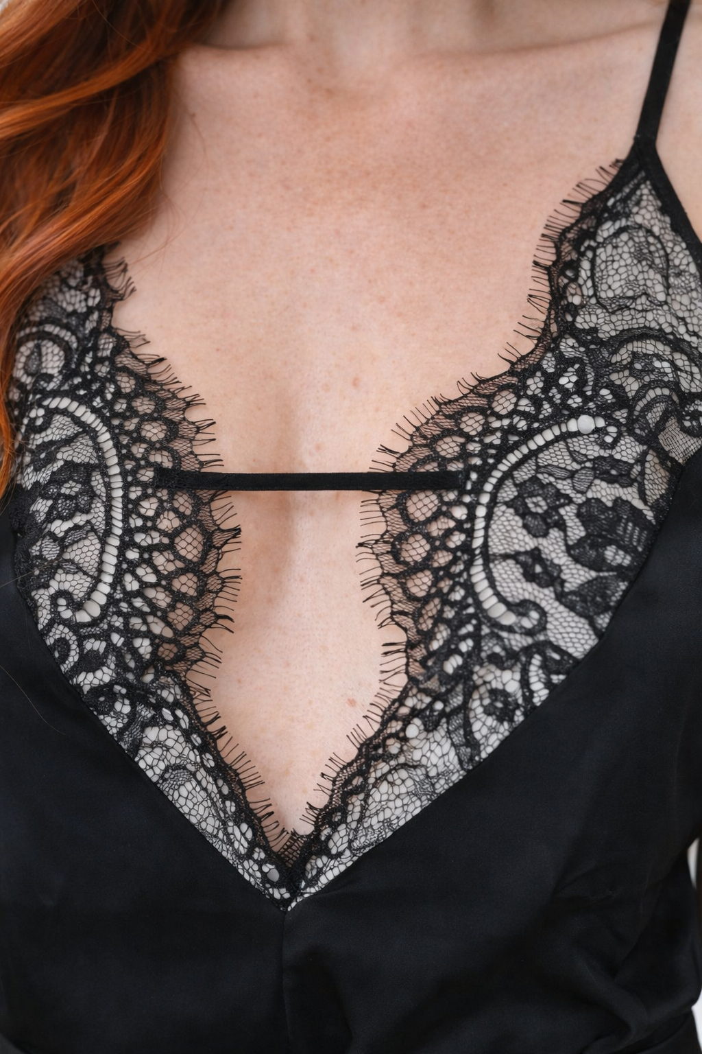 Lace Trim Deep V-neck Camisole